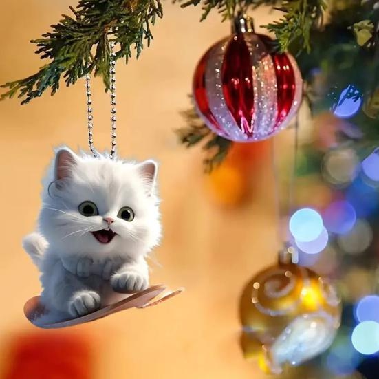 Подвеска для автомобиля Cat, 2D, плоская акриловая подвеска для зеркала заднего вида автомобиля, подвеска в виде котенка