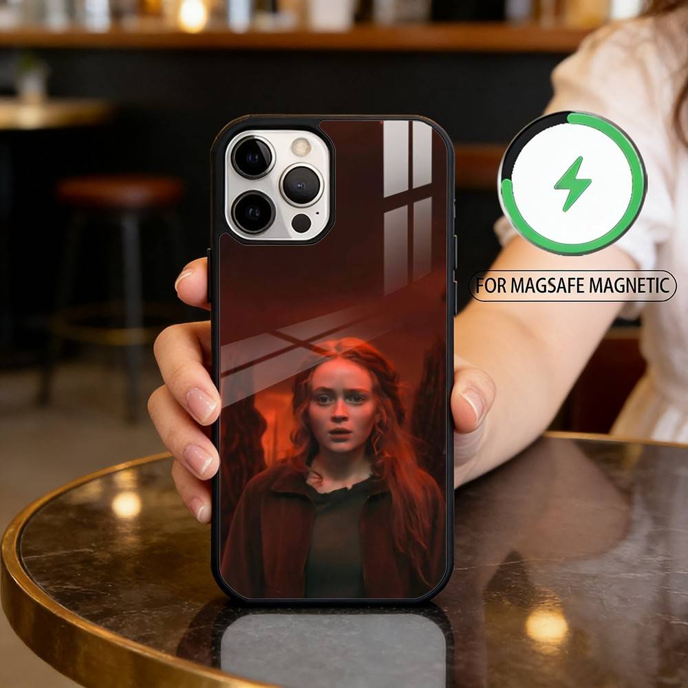 Чехол для телефона Sadie Sink (A-Actor) для iPhone 17, 16, 15, 14, 13, 12, 11 Plus, Pro Max Магнитный для Magsafe Беспроводной зарядки
