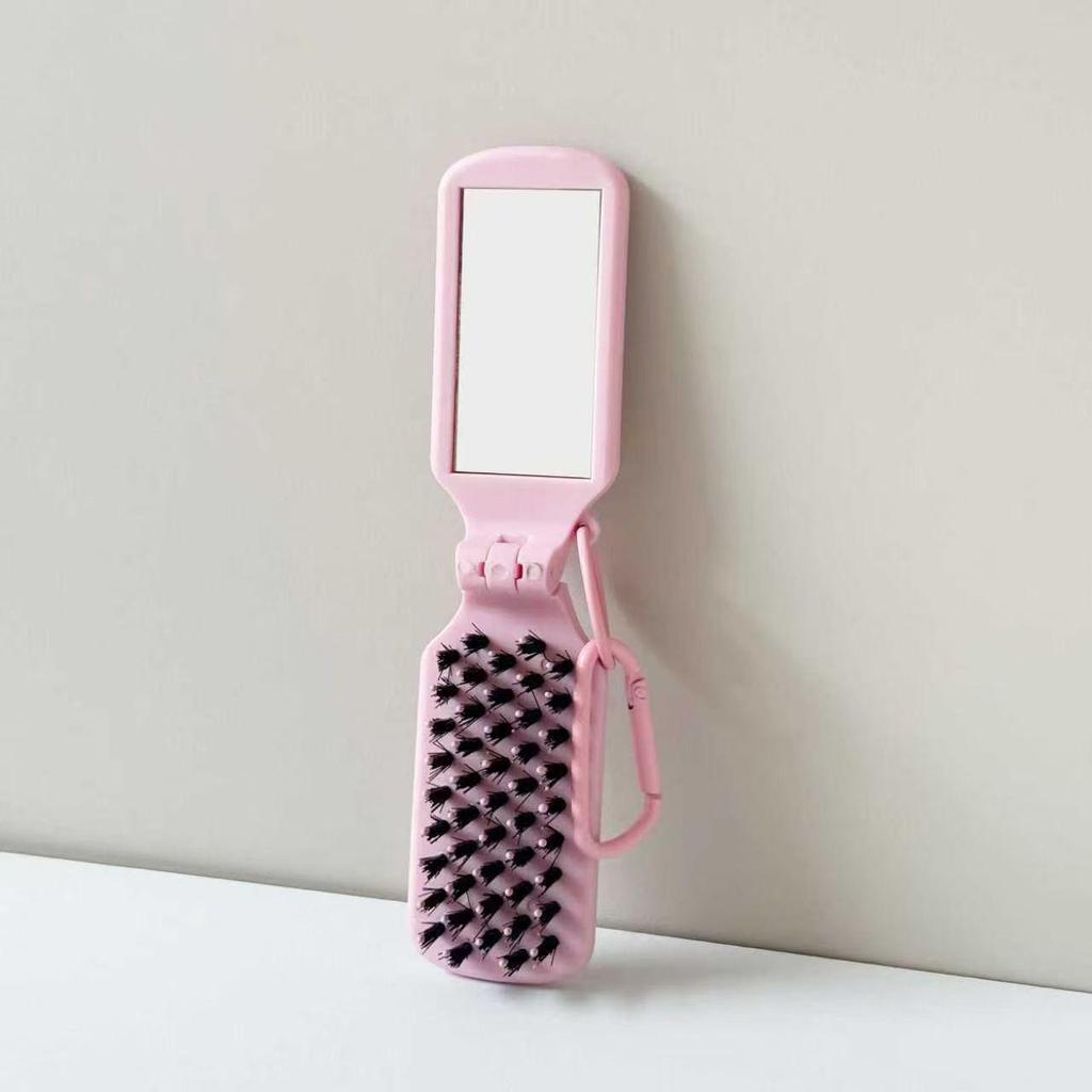 Unisex Portable Folding Pig Bristle Travel Comb: Compact & Massage-Ready