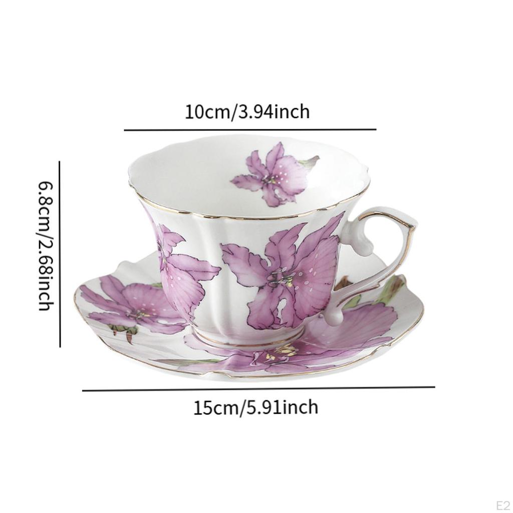 Porcelain Cup and Saucer Set Ceramic Coffee Mug for Tea Milk Juice Novelty Cappuccino