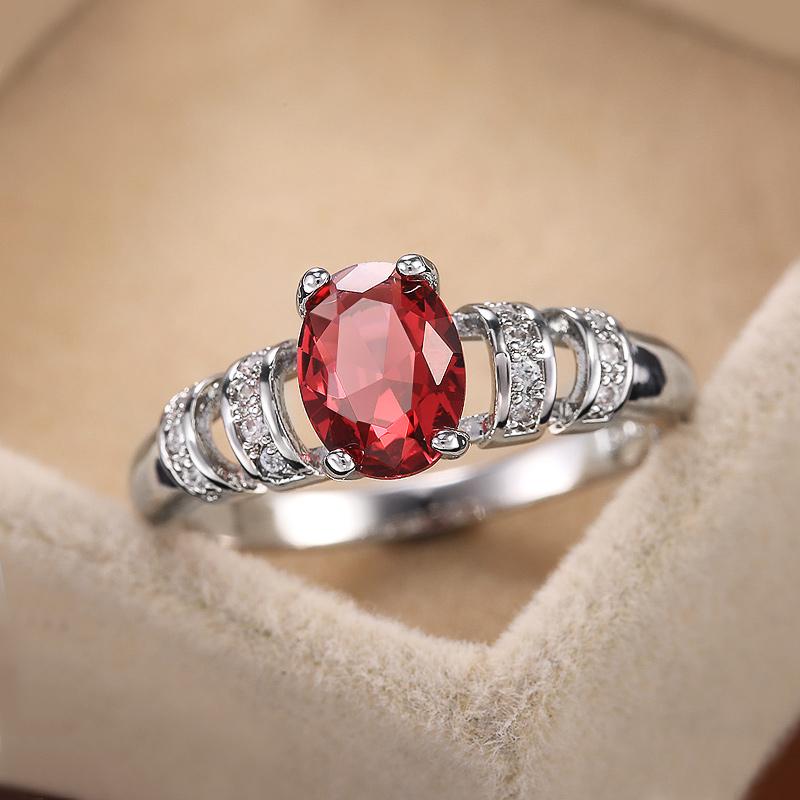 Новые классические 4 когтя, дизайн, овальный камень, обручальное кольцо, ювелирные изделия, белый/синий/красный, 3 цвета камня, доступны великолепные женские кольца