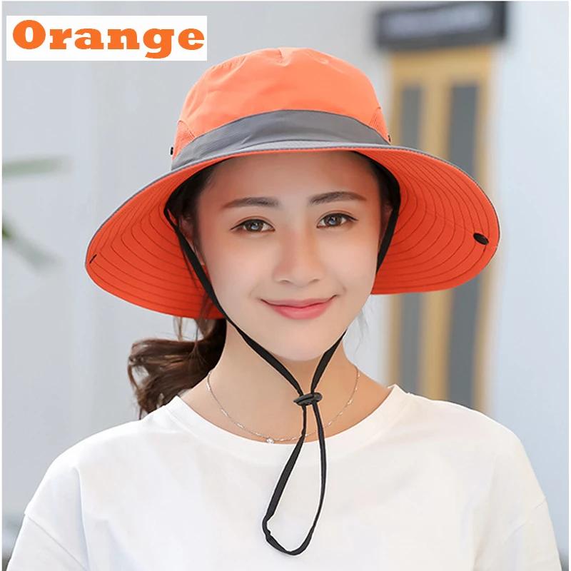 Женская панама, модная шляпа с козырьком от солнца, дышащая защитная шляпа для рыбалки, кепка с хвостиком, летние шляпы, пляжные солнцезащитные шляпы