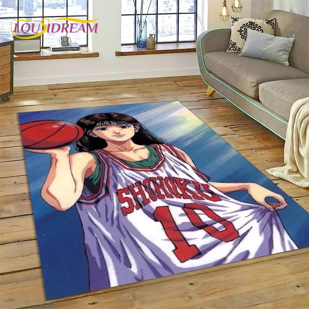 Мультяшный ковер-коврик Slam Dunk Basketball Anime для спальни, гостиной, дома, дивана, детских игр, большой декоративный коврик для пола