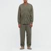 Uniqlo SS22 Однотонные Эластичные Ребристые Брюки-Морковка Повседневные Брюки Мужские Низ Оливковый 447529-56