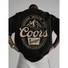 Футболка с круглым вырезом Темно-синяя Горы Coors с текстовыми принтами Повседневная Оверсайз Унисекс Харадзюку Высокое качество