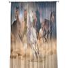 Прозрачные шторы с изображением бегущей лошади, тюлевые шторы для гостиной, окна, спальни, кухни, украшения дома, вуали
