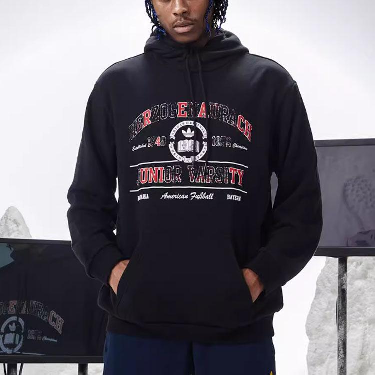 adidas Мужская толстовка с капюшоном Originals Trefoil, черная HF9218
