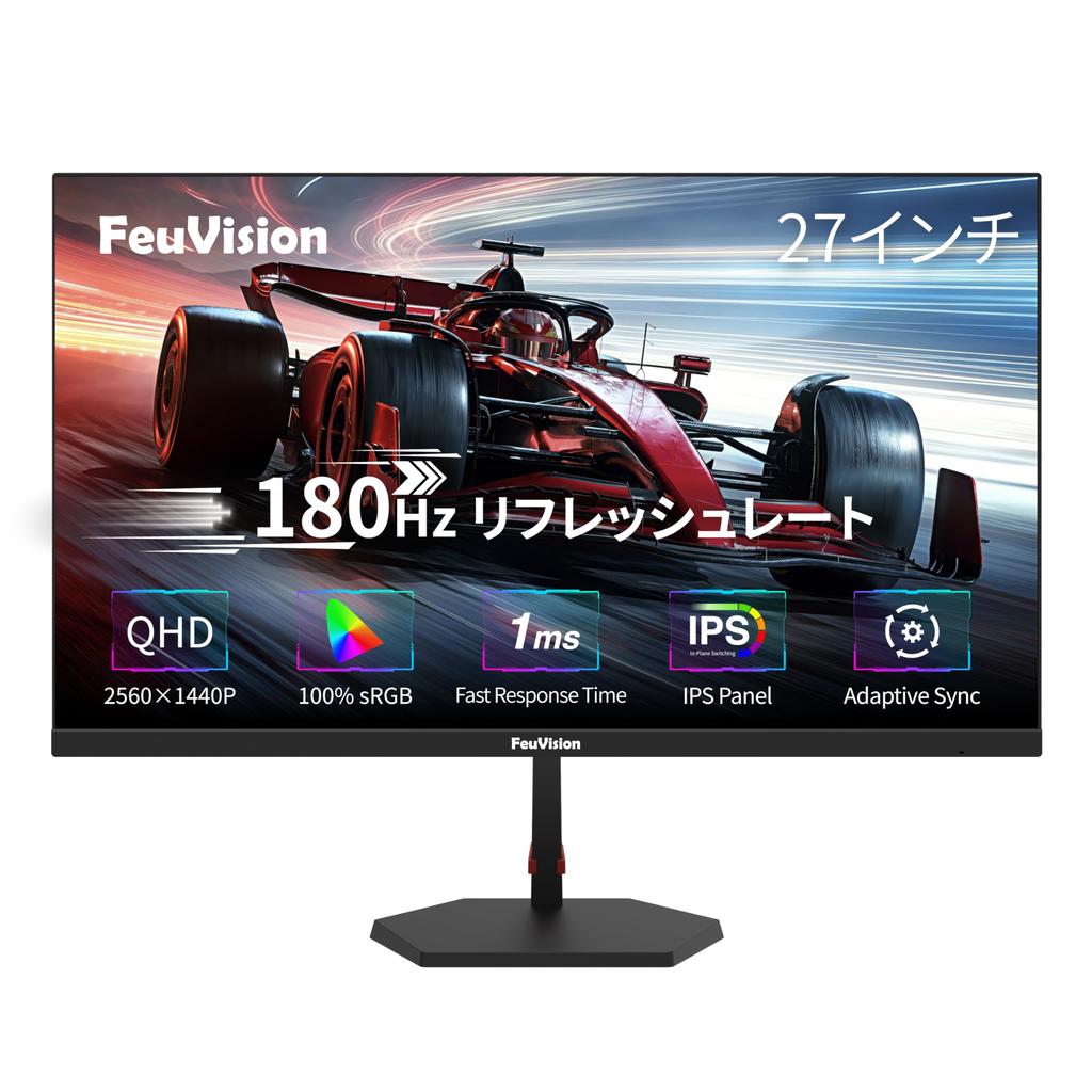Игровой монитор FeuVision 27 180 Гц QHD 1440p IPS скорость отклика Adaptive Sync ПК 3 стороны sRGB широкий цвет синий свет дюймы, 2K, панель, 1 мс, совместимый,
