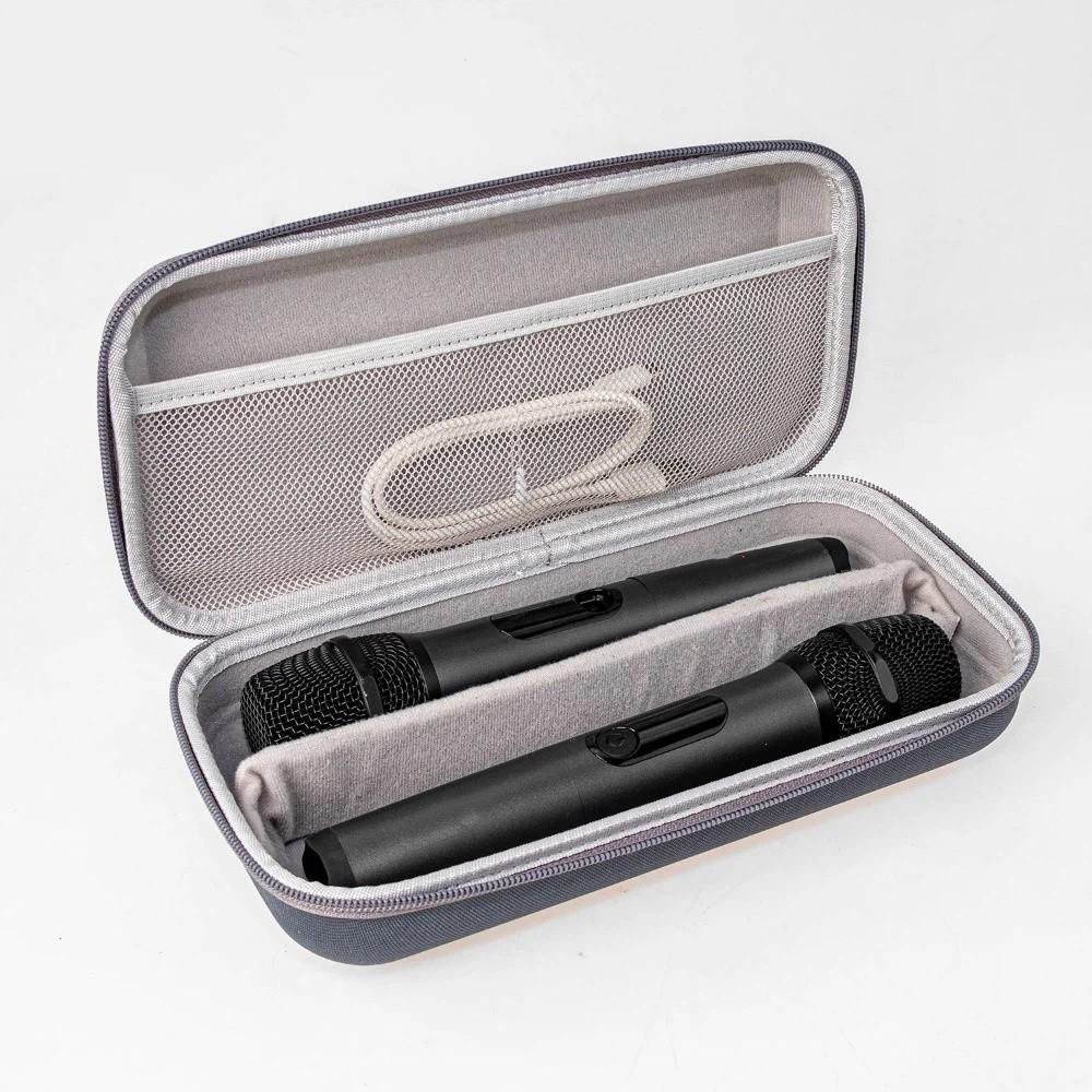Hard Shell Microphone Storage Bag Drop Proof Water-Resistant Microphone Carrying Case Handheld Adjustable Mic Travel Bag