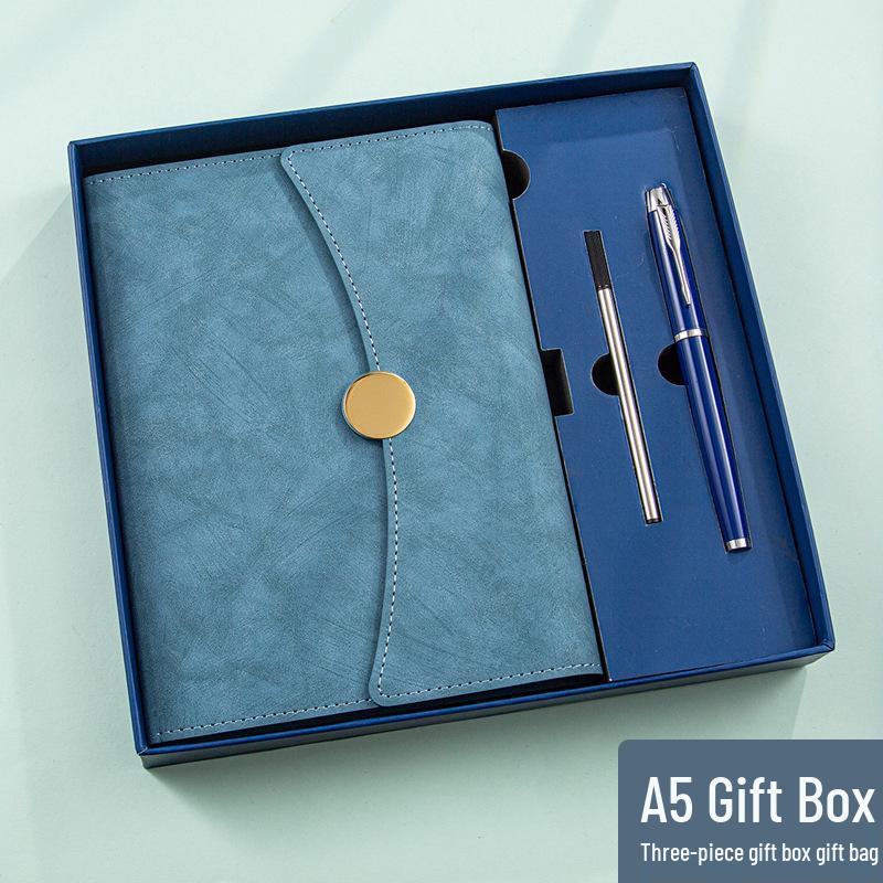A5 Tri-fold Business Notebook Gift Box Set - Premium Company & School Gift with Logo