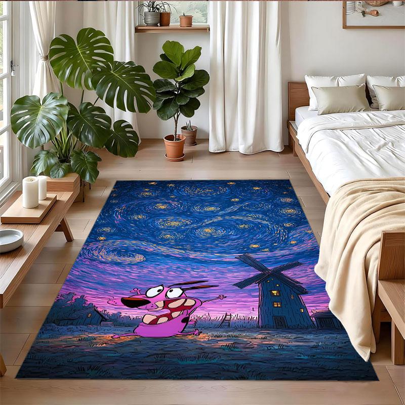 Crystal Velvet Rug Soft Non Slip Indoor Floor Mat Home DecorCourage the Cowardly Dog