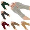 Winter Wrist Arm Mittens Knitted Hand Warmer Fashion Finger Fingerless Gloves for Women