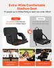 Stadium Seat, 635mm Heated Stadium Chair, Bleacher Seat Heated with 4 Pockets for Bleachers, 3 Level Heating & 6 Modes Vibration Portable Heating
