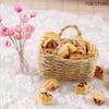 1Pcs 1/12 Mini Rattan Basket Dollhouse Miniature Weave Vegetable Food Storage Basket