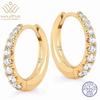 WUIHA Vintage 100% 925 Sterling Silver VVS1 D Color Real GRA Moissanite Diamonds Wedding Engagement Earrings Hoops Fine Jewelry