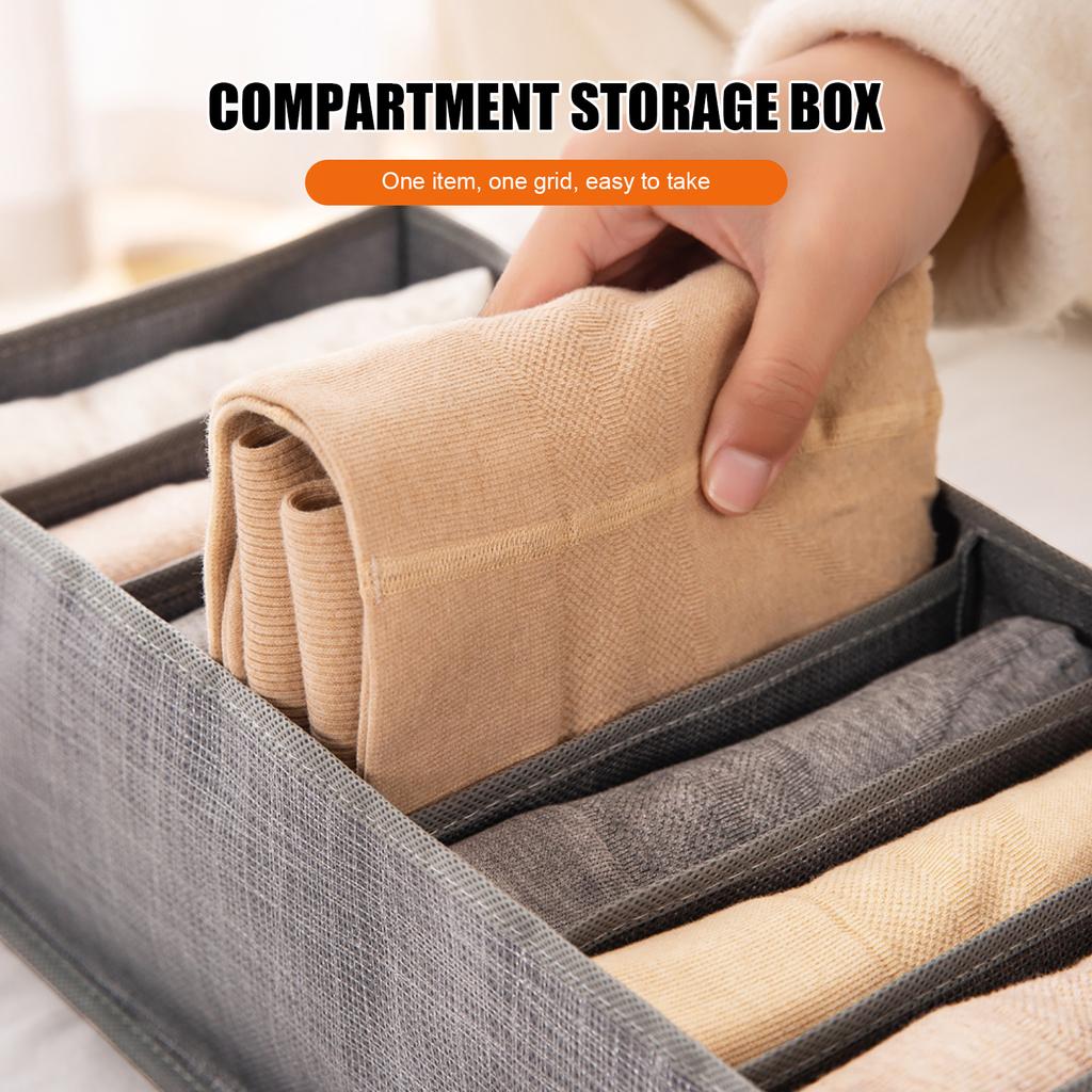 Jeans Storage Box Closet Organizer Wardrobe Clothes Compartment Boxes Drawer Jeans Socks Separation Pants Storage