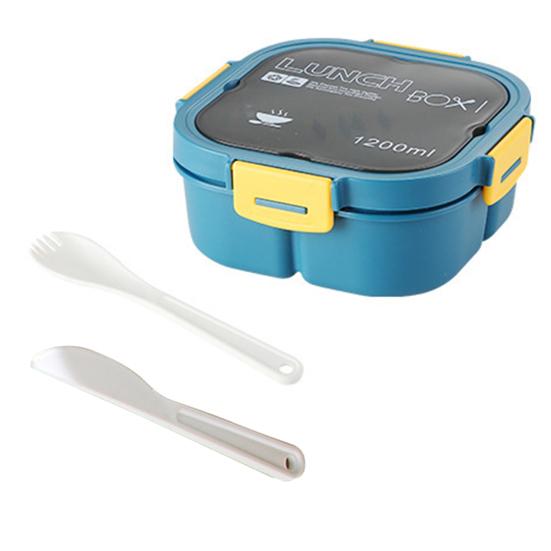 Student Bento Box Thick Material Partition High Capacity Anti-leak Three Compartments Food Storage Leakproof Micro Heated Students