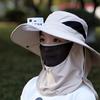 Солнечная шляпа с вентилятором и защитой лица, клапан для шеи, защита от УФ-излучения UPF 50+, шляпа с солнечным вентилятором, перезаряжаемая через USB, дышащая