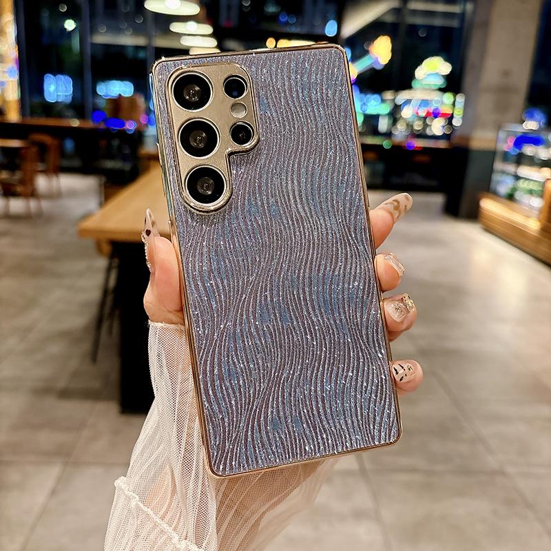 Роскошный чехол с градиентным блеском и гальваническим покрытием для Samsung Galaxy A34 A35 A36 A53 A54 A55 A56, стразы, мягкий бампер, жесткая задняя крышка из ПК