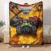 Для Monster Jam, Монстр-траков, Экстремальных гонок Фланелевое одеяло, Стиль Глэм, Цифровая печать, Комфорт на все сезоны, , для Уютного Плюшевого Фланелевого Покрывала167