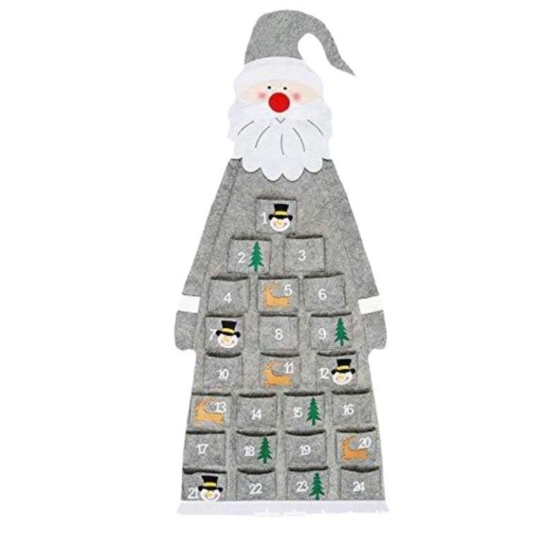 Сделай сам фетровый рождественский адвент-календарь с Сантой и украшениями для детей