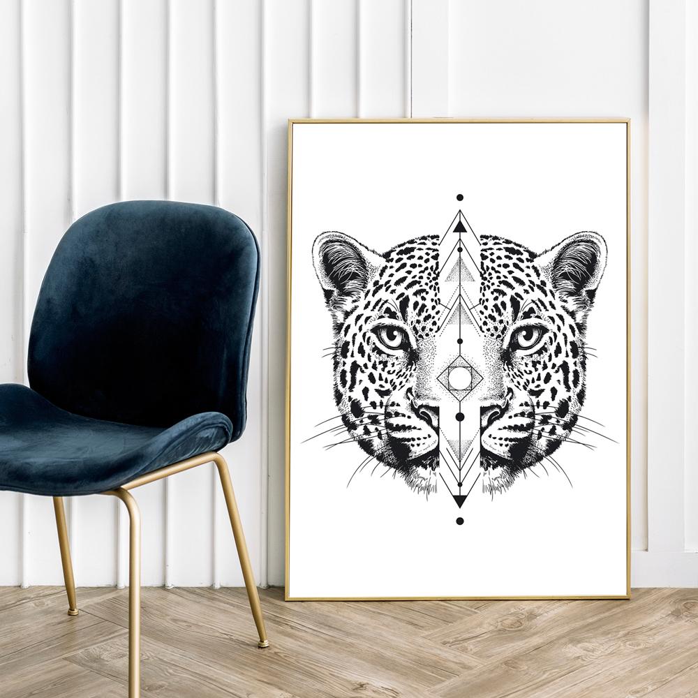 Геометрия плаката с портретом гепарда
