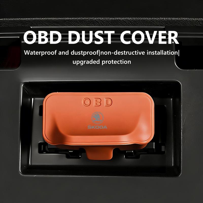 VIJT4 For Skoda Silicone Car OBD Dust Cover OBD Diagnostic Interface Protective Cover Kamiq MK3 Roomster Rapid Kodiaq Karoq Fabia