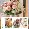 Искусственные цветы, реалистичный букет из искусственного шелка, многоразовые яркие поддельные цветы для домашнего офиса, украшения обеденного стола