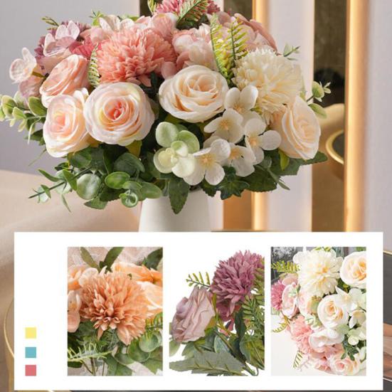 Искусственные цветы, реалистичный букет из искусственного шелка, многоразовые яркие поддельные цветы для домашнего офиса, украшения обеденного стола