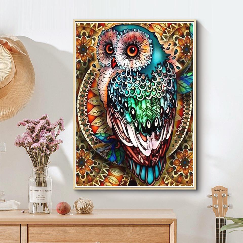 5D DIY алмазная живопись животное Сова горный хрусталь картина полная алмазная вышивка мозаика ремесло вышивка крестиком подарок комплект для украшения дома