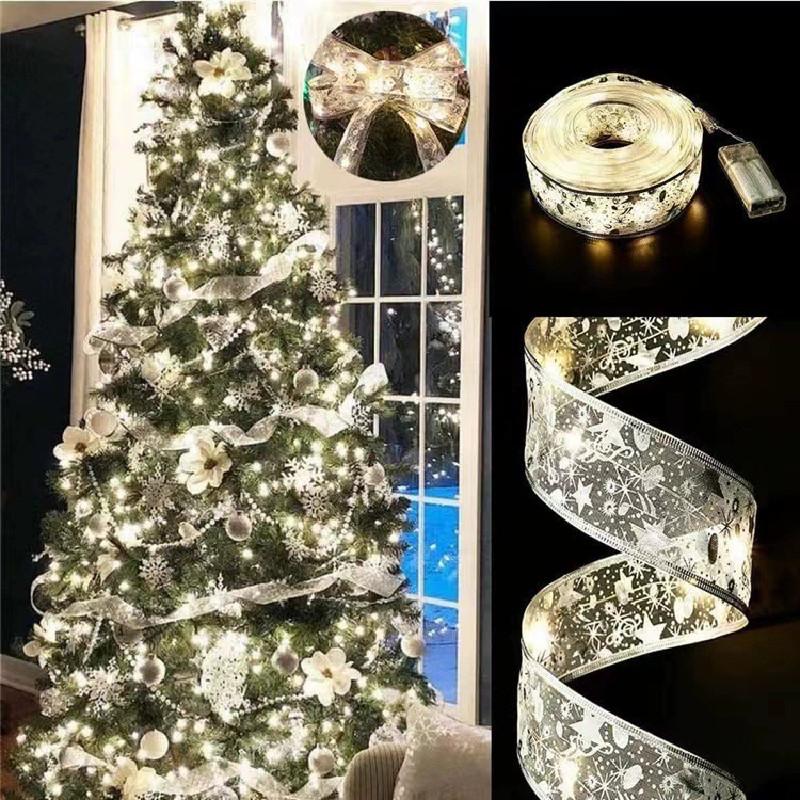 Holiday Led Ribbon String Lights With Pvc Material For Christmas Tree And Gift Decoration