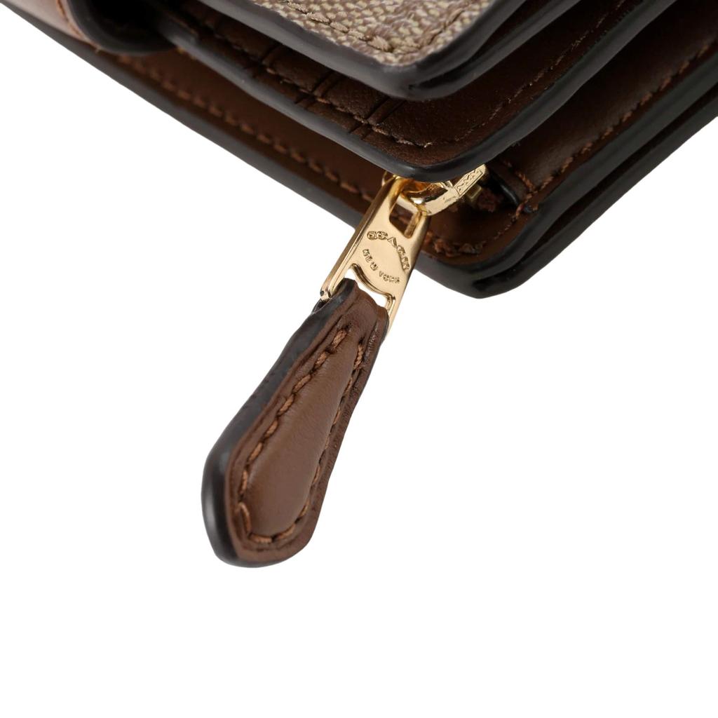 Кошелек Outlet Bifold C0082 IME74 Signature Canvas Brown [Coach] Коричневый/Золотой [Товар]