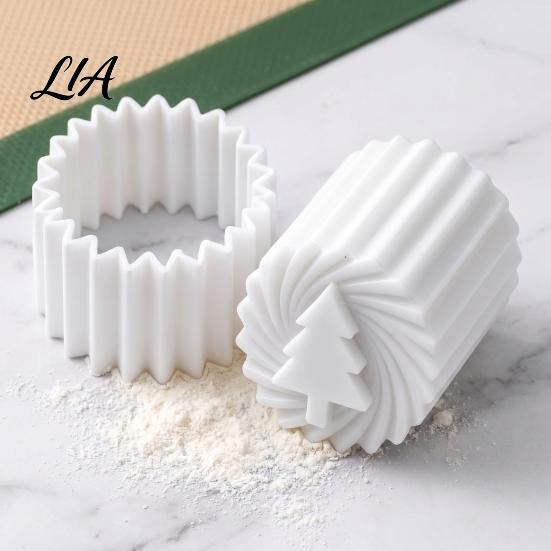 Cookie Decorating Supply Double-Sided Mooncake Press Mold, 2-in-1 Plastic Pastry Stamp, Christmas Easy Clean Baking Mold Tree Design Decorative