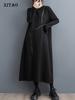 Xitao Повседневное однотонное женское платье, свободное женское пуловерное платье на молнии HQQ1543
