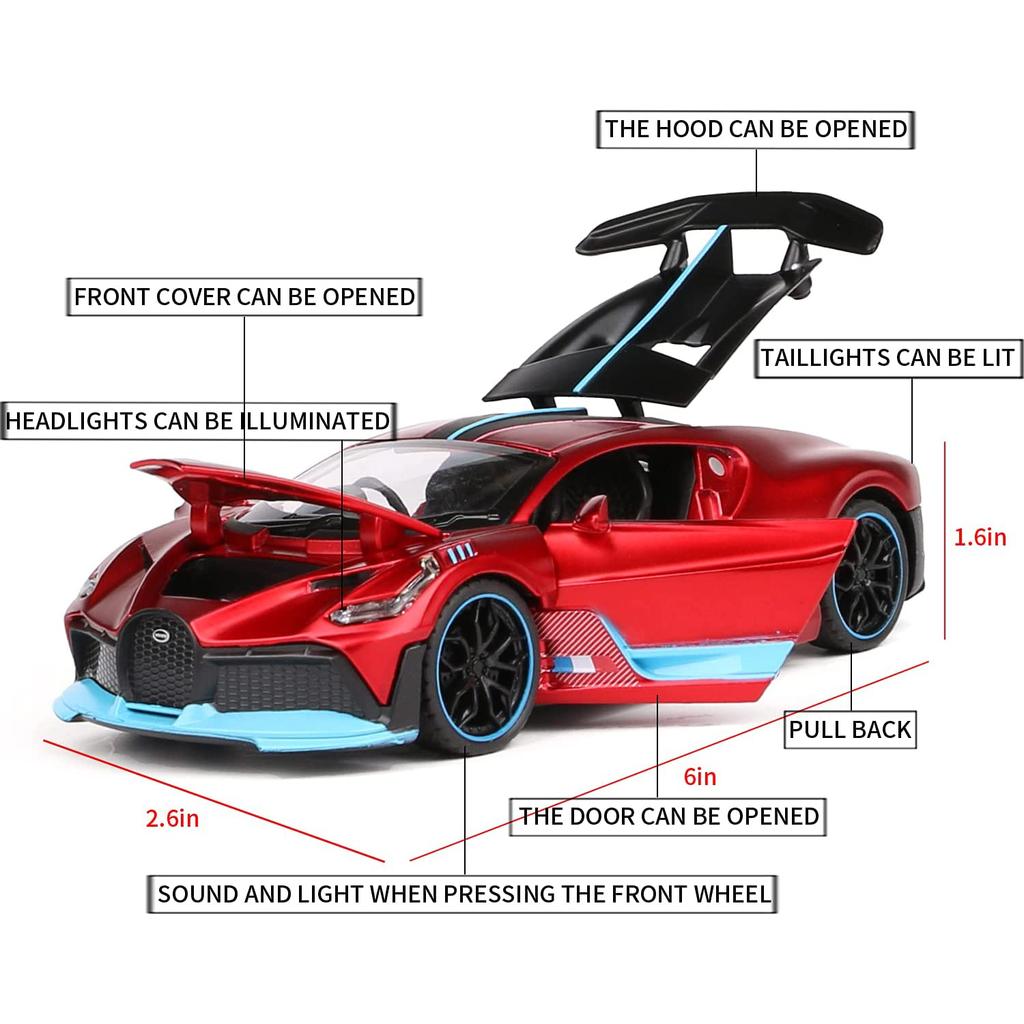 1/32 масштаб Divo, литая под давлением модель автомобиля, игрушечная машина с откатным механизмом, звуком и светом для детей, коллекция подарков для мальчиков и девочек