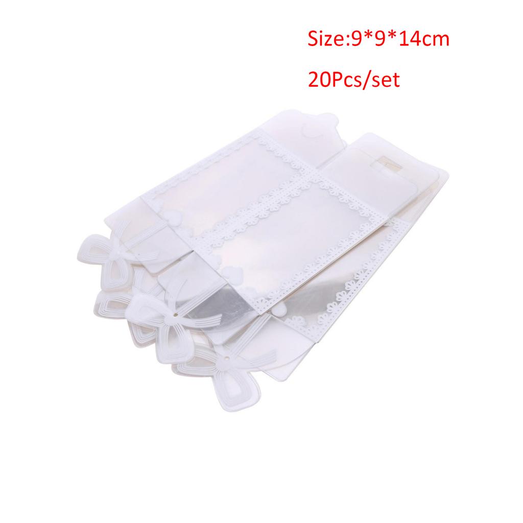 20 шт. складная прозрачная упаковочная коробка из ПВХ для свадебной вечеринки, контейнер для сладких конфет, прямоугольные коробки