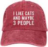 2020 Best Selling I Like Cats Maybe 3 People HatCat Lover Adjustable Baseball Cap Unisex Washable Cotton Trucker Cap Dad Hat