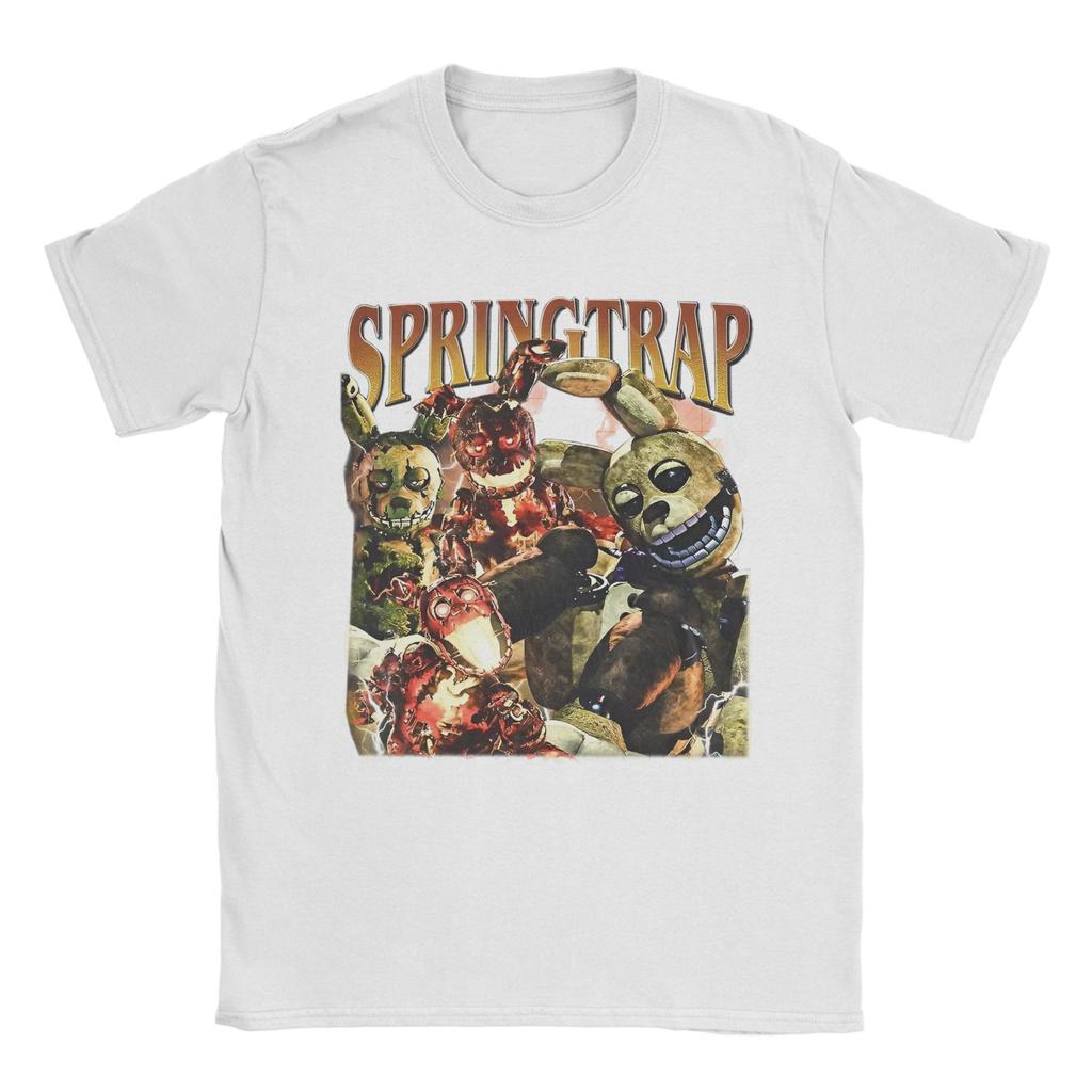 Springtrap Freddyed Bonnie Игровые Футболки Мужские 100% Хлопок Винтажная Футболка С Круглым Вырезом Футболки С Коротким Рукавом Одежда Уникальная