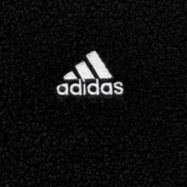 adidas Однотонная флисовая куртка с вышивкой логотипа на молнии, мужские куртки черного цвета FR5284