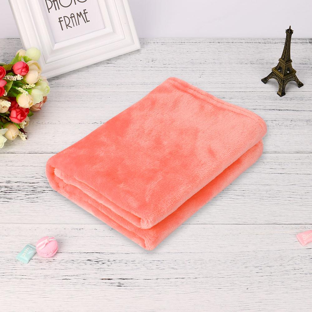 45*65CM Fashion Solid Soft Throw Kids Blanket Warm Coral Plaid Blankets Flannel