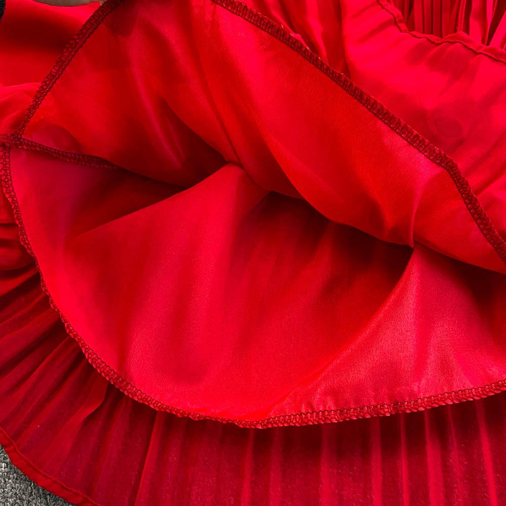 Весна-лето Женский плиссированный комплект из двух предметов Элегантная шифоновая блузка с V-образным вырезом и драпировкой + широкие брюки с высокой талией Костюм из 2 предметов для женщин Новый