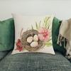 45x45 см Пасхальная наволочка с изображением кролика, яйца, цветочного ботинка, многоразовые праздничные украшения, диван, спальня, квадратная подушка, чехол для подушки, праздничный подарок