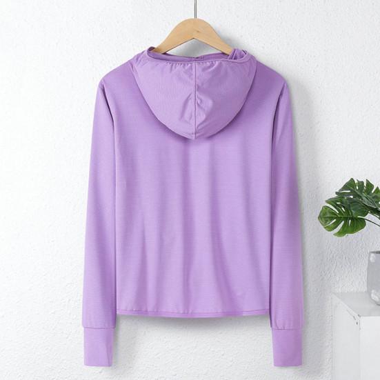 Женское солнцезащитное пальто с защитой от УФ-лучей, велосипедное пальто на открытом воздухе с длинным рукавом и молнией с капюшоном