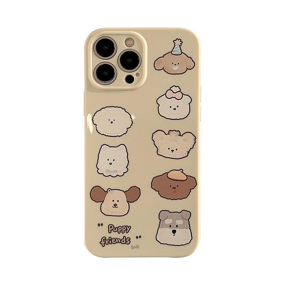 Cute Puppy Head Iphone14 Mobile Phone Case Apple 13 Cartoon 11 Silicone 16 Soft 12 Suitable for 15promax