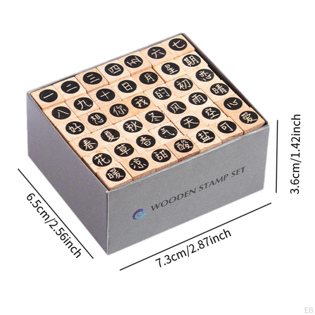 42 шт. Деревянные штампы Художественные ремесла Ручная работа Легкий ретро-дизайн Креативный резиновый