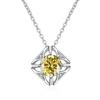 Bague Ringen Ожерелье из чистого серебра 925 пробы для женщин, 1 карат, VVS, муассанит, ювелирные изделия с бриллиантами, классический квадратный кулон, цепочка на ключицу