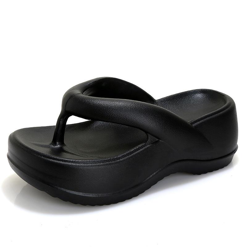 Fashion Litfun Female Outdoor Beach Shoes Bathroom Slides Fashion Thick Bottom Flip Flops Women Summer Indoor Home Platform Sandals