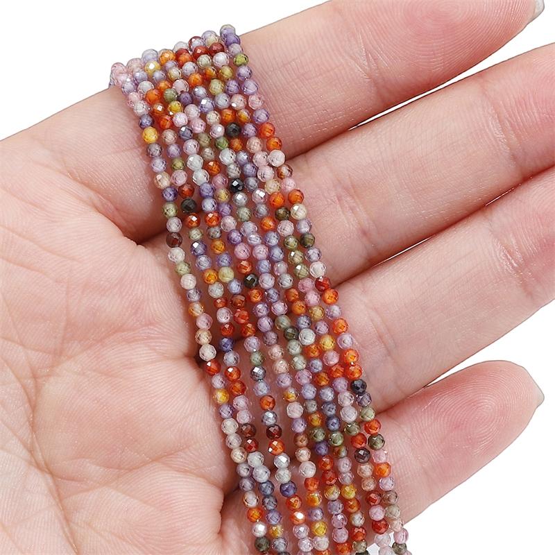 120 шт. Натуральные многоцветные цирконы огранки круглые бусины для изготовления ювелирных изделий своими руками, браслетов, серег