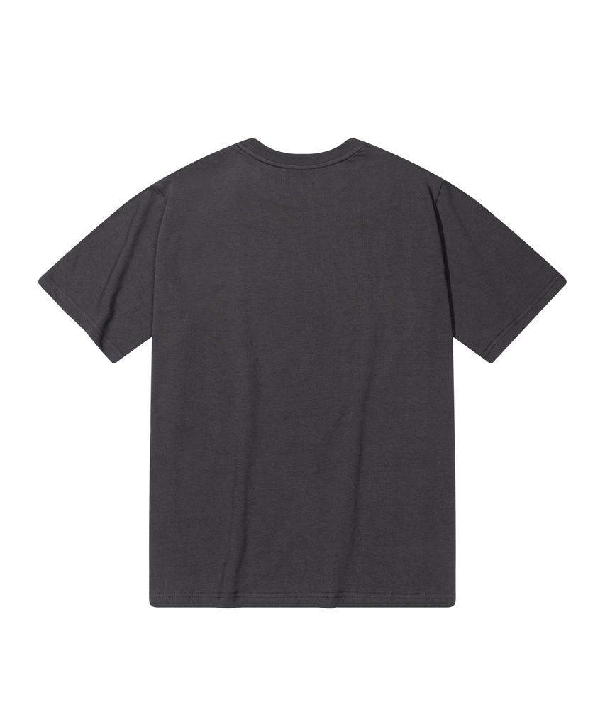 TEDDYISLAND S Lettering Logo Teddy Short Sleeve Charcoal