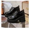 Fashion Platform Shoes Women's Real Leather 2024 New Autumn Ultra High Heel Thick Heel Lace-up Single Shoes for Woman Shoe